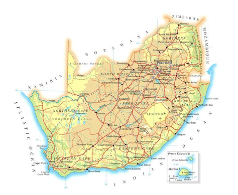 Detailed Map of South Africa .